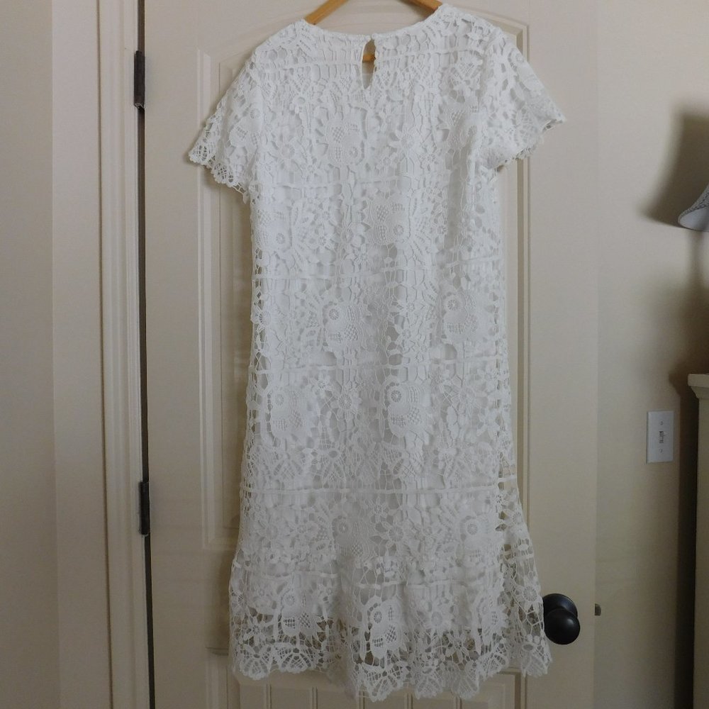Women's Bella Ella White Lace Midi Dress, Size M - Picture 4 of 8